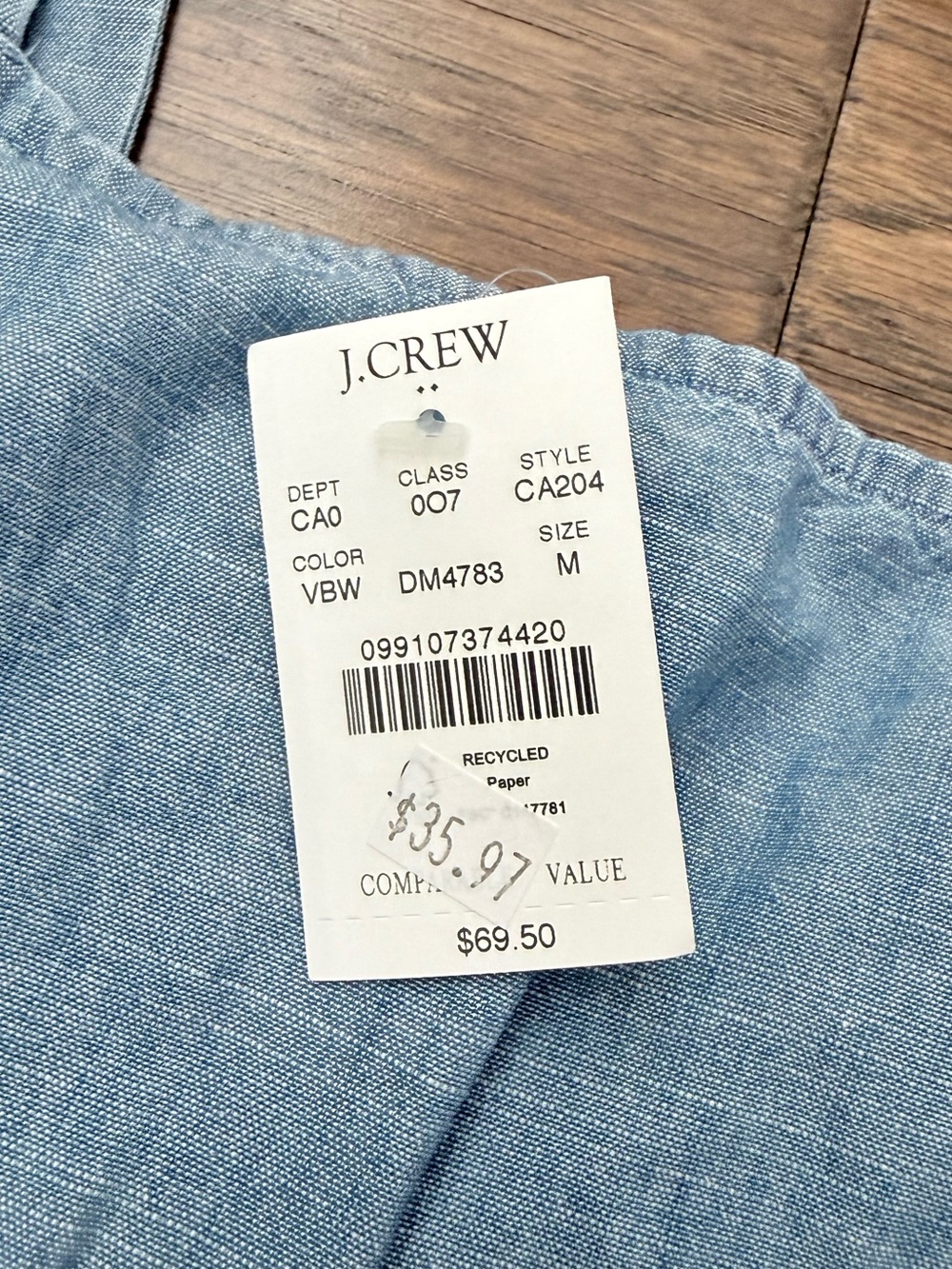 J. Crew Chambray Square-Neck Tank Top - Picture 3 of 7